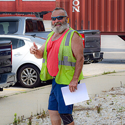 photo of truck driver at terminal transportation services